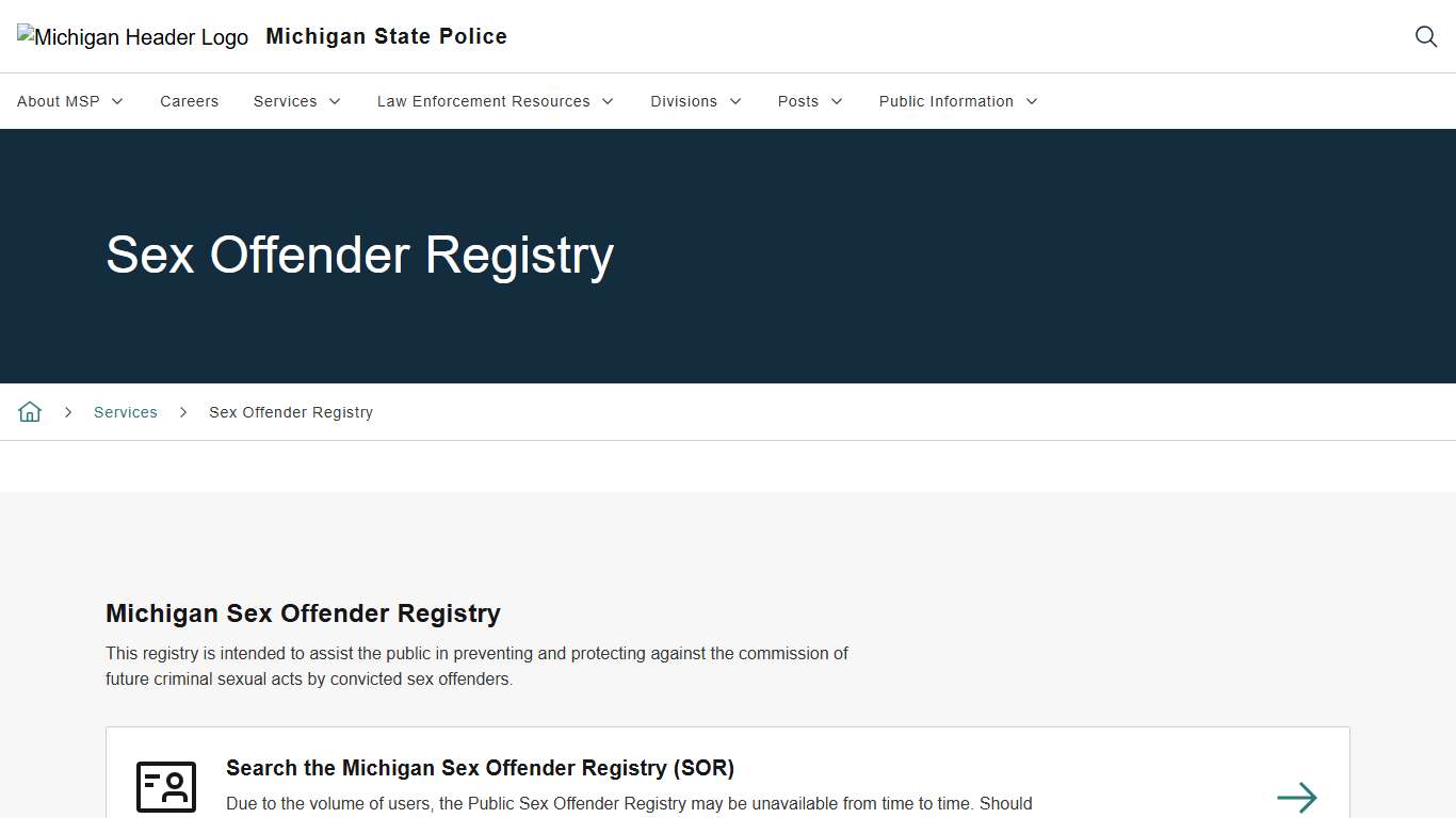 Sex Offender Registry